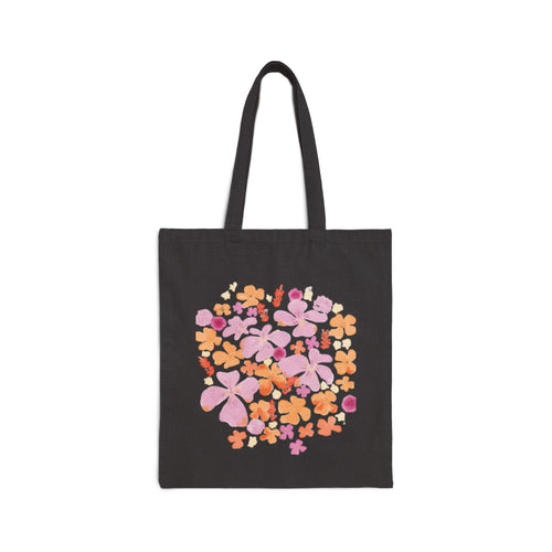 Floral Tote Bag - Botanical Garden Carryall, Reusable Shopping Bag, Eco-Friendly Shoulder Bag, Spring Blossom Canvas Tote, Floral Market