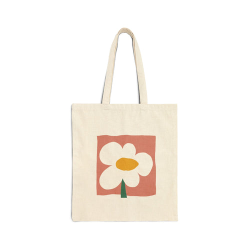 Floral Cotton Canvas Tote Bag, Eco-Friendly Grocery Bag, Art Tote, Gift for Her, Sustainable Fashion Accessory