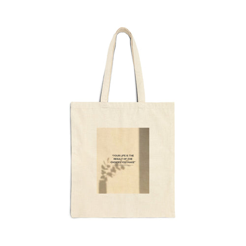 Inspirational Quote Cotton Canvas Tote Bag, Eco-Friendly Shopping Tote, Reusable Grocery Bag, Gift for Friends, Motivational Gift