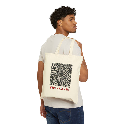 Glitchy Ctrl Alt Me Tote Bag - Artsy Canvas Carryall, Eco-Friendly Shoulder Bag, Reusable Shopping Tote, Laptop Tote, Market Bag