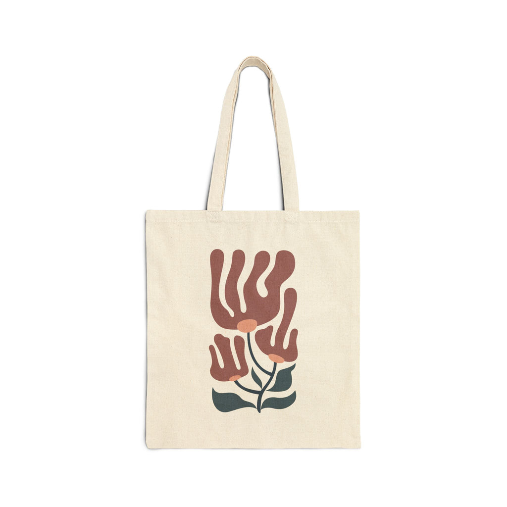 Bohemian Floral Cotton Canvas Tote Bag, Eco-Friendly Shopping Bag, Reusable Market Tote, Gift for Her, Sustainable Fashion, Beach Bag