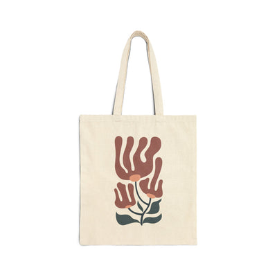 Bohemian Floral Cotton Canvas Tote Bag, Eco-Friendly Shopping Bag, Reusable Market Tote, Gift for Her, Sustainable Fashion, Beach Bag