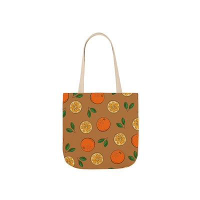 Vibrant Orange Fruit Design Canvas Tote Bag | Eco-Friendly Shopping, Beach, Gift, Summer, Farmers Market