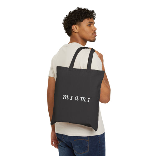 Miami Cotton Canvas Tote Bag, Eco-Friendly Shopper, Beach Bag, Gift for Friends, Travel Tote, Everyday Carryall