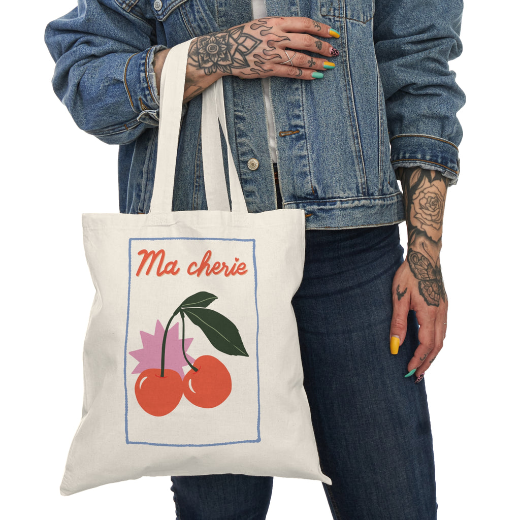 Charming Cherry Tote Bag, Eco-friendly, Shopping Bag, Reusable Grocery Bag, Gift for Her, Summer Vibes, Cute Canvas Bag