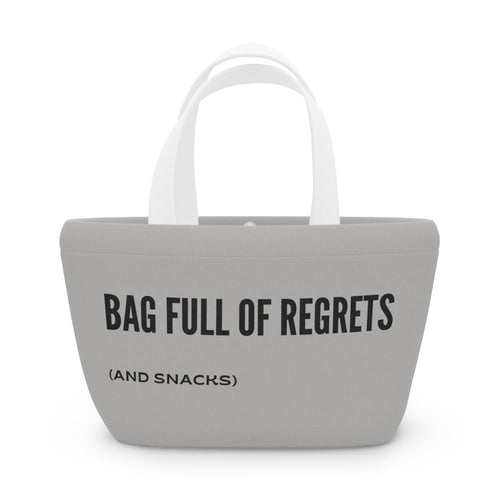 Funny Lunch Bag - Bag Full of Regrets - Stylish Snack Carrier, Gift for Busy Moms, Back to School, Office Use, Picnic Essential