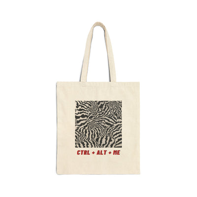 Glitchy Ctrl Alt Me Tote Bag - Artsy Canvas Carryall, Eco-Friendly Shoulder Bag, Reusable Shopping Tote, Laptop Tote, Market Bag