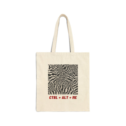 Glitchy Ctrl Alt Me Tote Bag - Artsy Canvas Carryall, Eco-Friendly Shoulder Bag, Reusable Shopping Tote, Laptop Tote, Market Bag