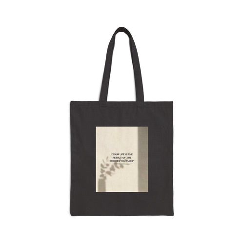 Inspirational Quote Cotton Canvas Tote Bag, Eco-Friendly Shopping Tote, Reusable Grocery Bag, Gift for Friends, Motivational Gift
