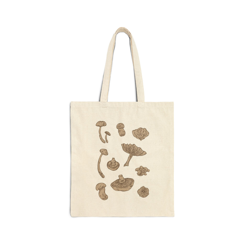 Canvas Tote Bag, Natural Canvas Mushroom Print, Eco-Friendly Grocery Bag, Reusable Shopping Tote, Farmers Market Tote, Plant Lovers Gift