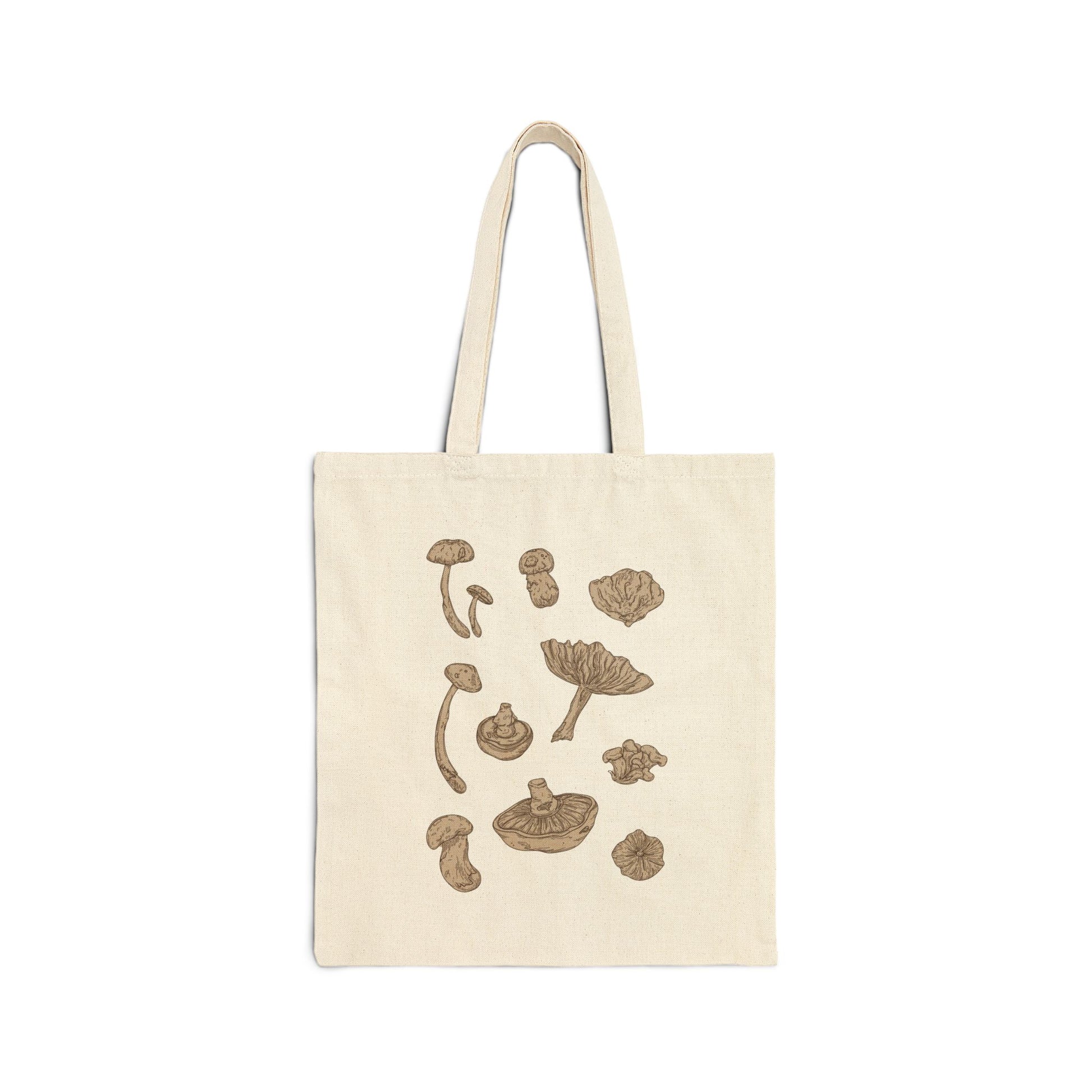 Canvas Tote Bag, Natural Canvas Mushroom Print, Eco-Friendly Grocery Bag, Reusable Shopping Tote, Farmers Market Tote, Plant Lovers Gift