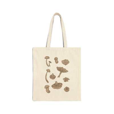 Canvas Tote Bag, Natural Canvas Mushroom Print, Eco-Friendly Grocery Bag, Reusable Shopping Tote, Farmers Market Tote, Plant Lovers Gift