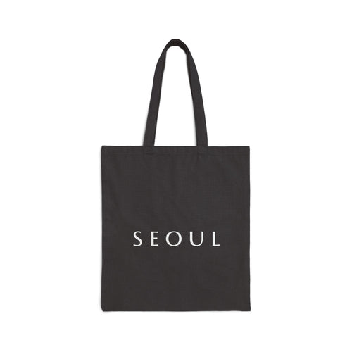 Seoul City Collection Tote Bag, Cotton Canvas Shopping Bag, Korean Market Grocery Tote, Travel Shoulder Bag, Urban Street Style Purse