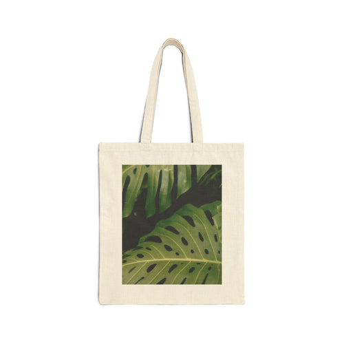 Monstera 2 Tote Bag - Tropical Plant Canvas Carryall, Leafy Green Grocery Bag, Eco-Friendly Market Tote, Botanical Reusable Shopping Bag,