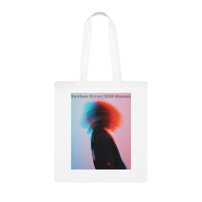 Glitch Cotton Tote Bag - Trendy System Error Design, Cyberpunk Tote, Geeky Shoulder Bag, Unique Errror Tote, Cool Graphic Print Bag
