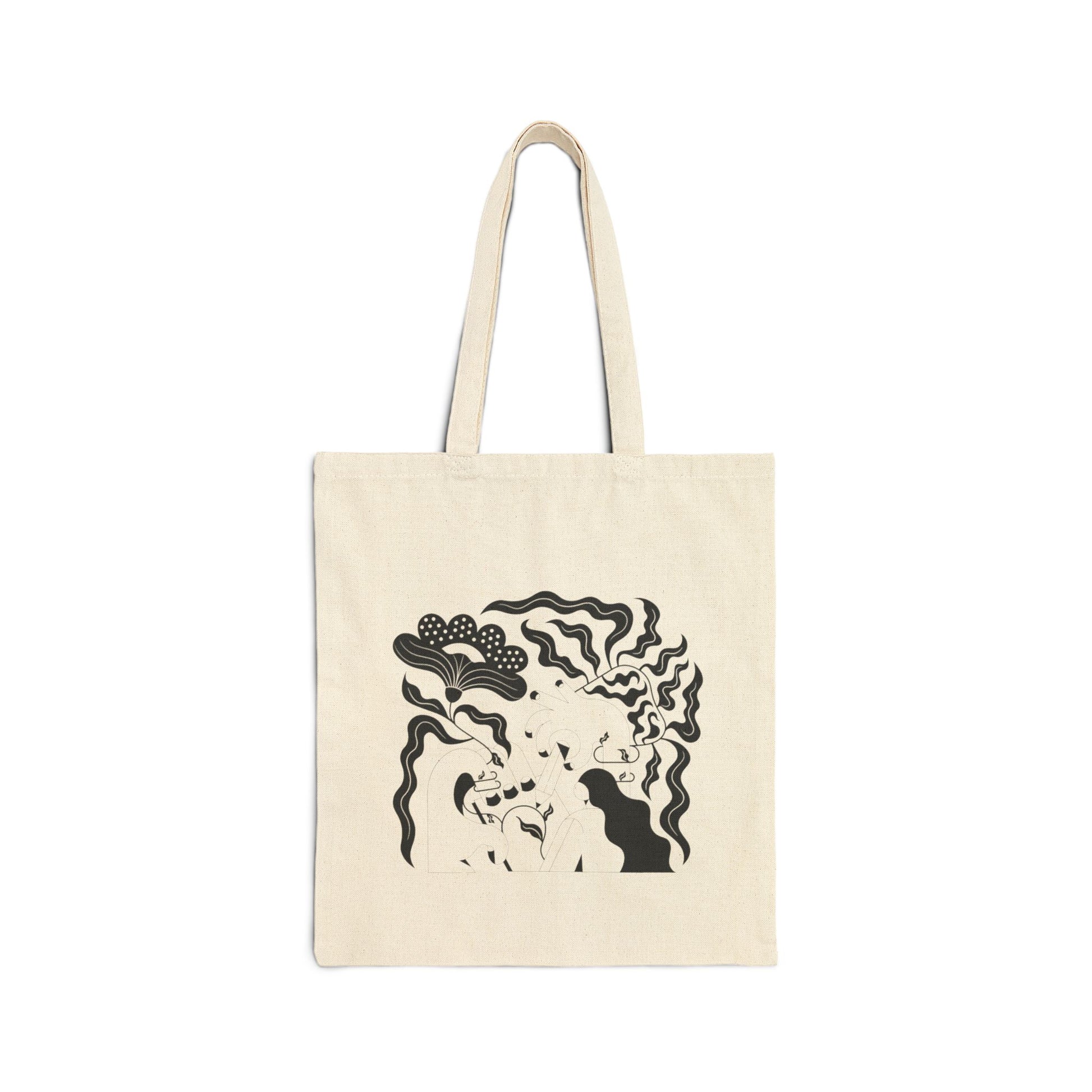 Artistic Canvas Tote Bag, Black and White Design, Reusable Shopping Bag, Eco-Friendly Tote, Shoulder Bag, Grocery Tote, Environmental